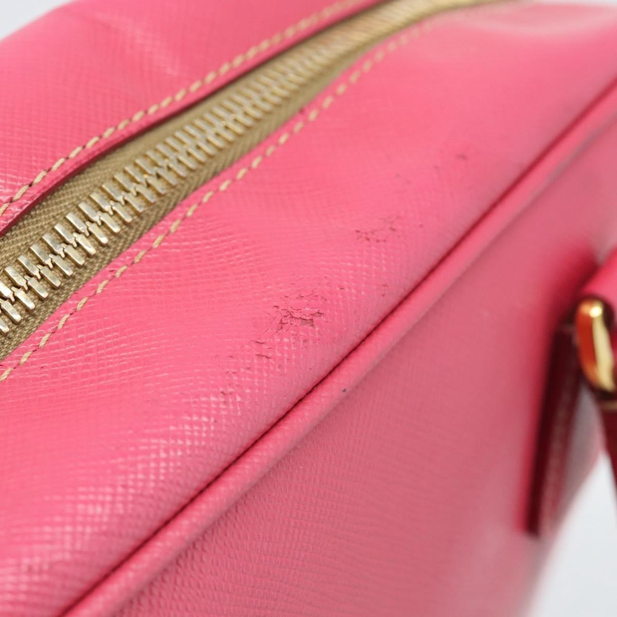 Prada Bauletto Saffiano Leather Pink Leather Handbag (Pre-Owned)