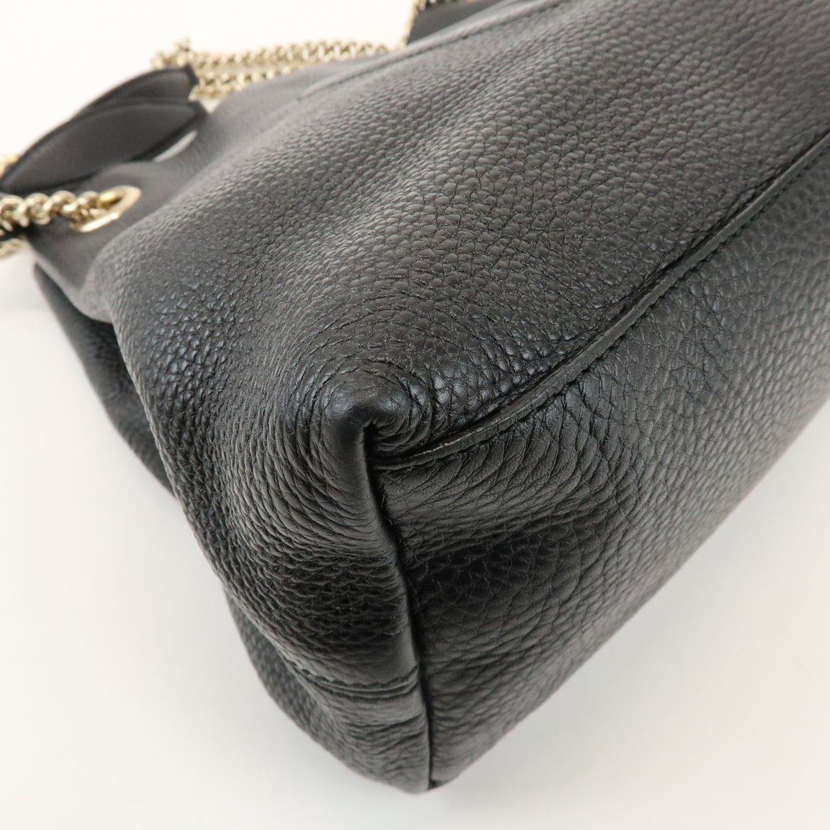 Gucci Soho Chain Strap Leather Black Leather Shoulder Bag Bag (Pre-Owned)