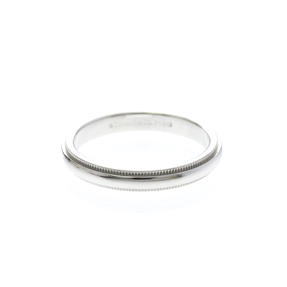 Tiffany & Co. Classic Milgrain Band Platinum Silver Platinum Ring Jewelry (Pre-Owned)