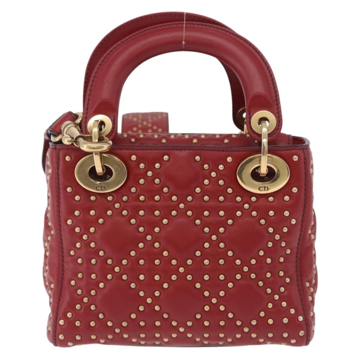 Christian Dior Lady Dior Red Leather Handbag (Pre-Owned)