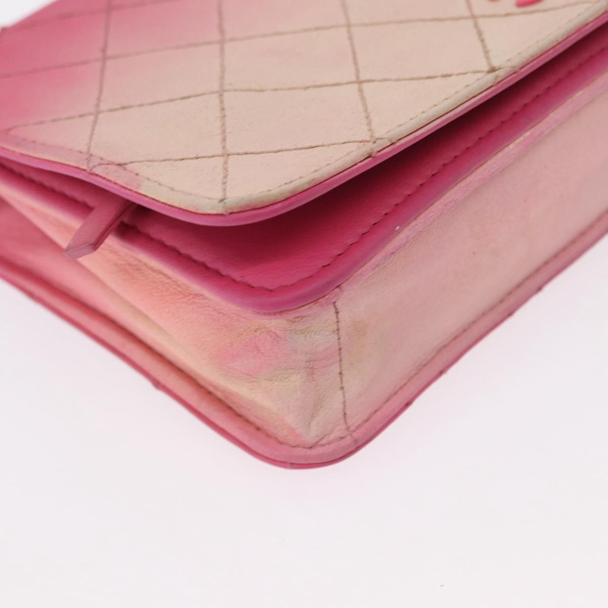 Chanel Wallet On Chain Quilted Ombre Lambskin Pink Leather Crossbody Bag Bag (Pre-Owned)