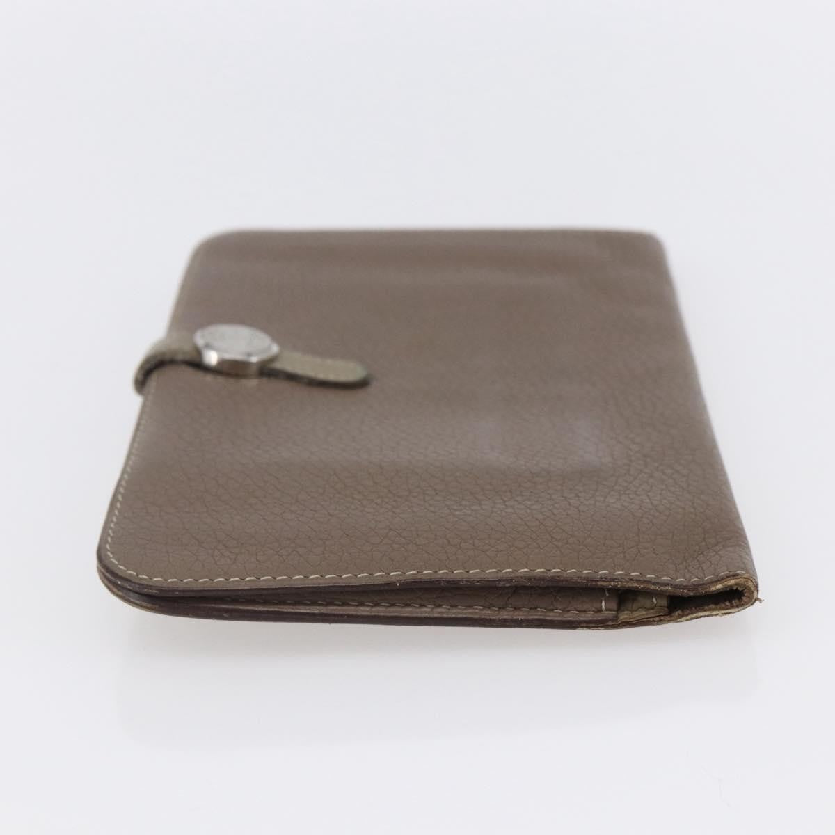 Hermes Dogon Duo Combined Leather Gray Leather Wallets Accessory (Pre-Owned)