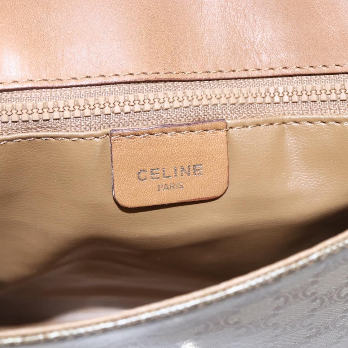 Celine Vintage Macadam Canvas And Leather Beige Canvas Shoulder Bag Bag (Pre-Owned)