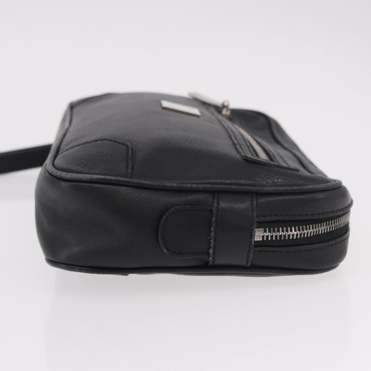 Celine Vintage Zip Wristlet Clutch Leather Black Leather Clutche & Pouche Bag (Pre-Owned)