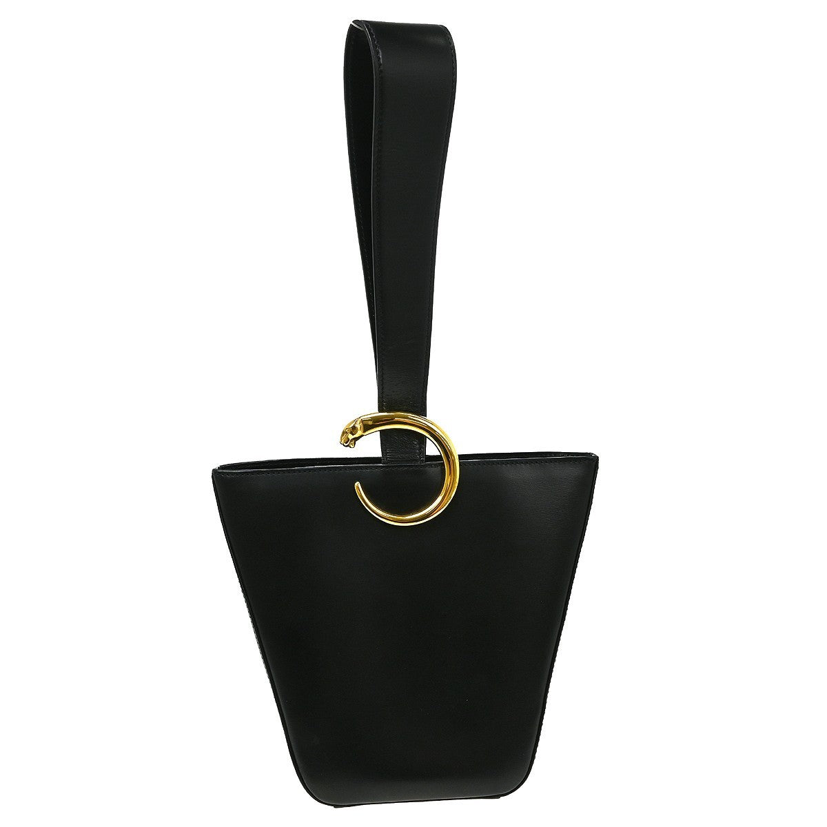Cartier Panthère Leather Black Leather Handbag (Pre-Owned)