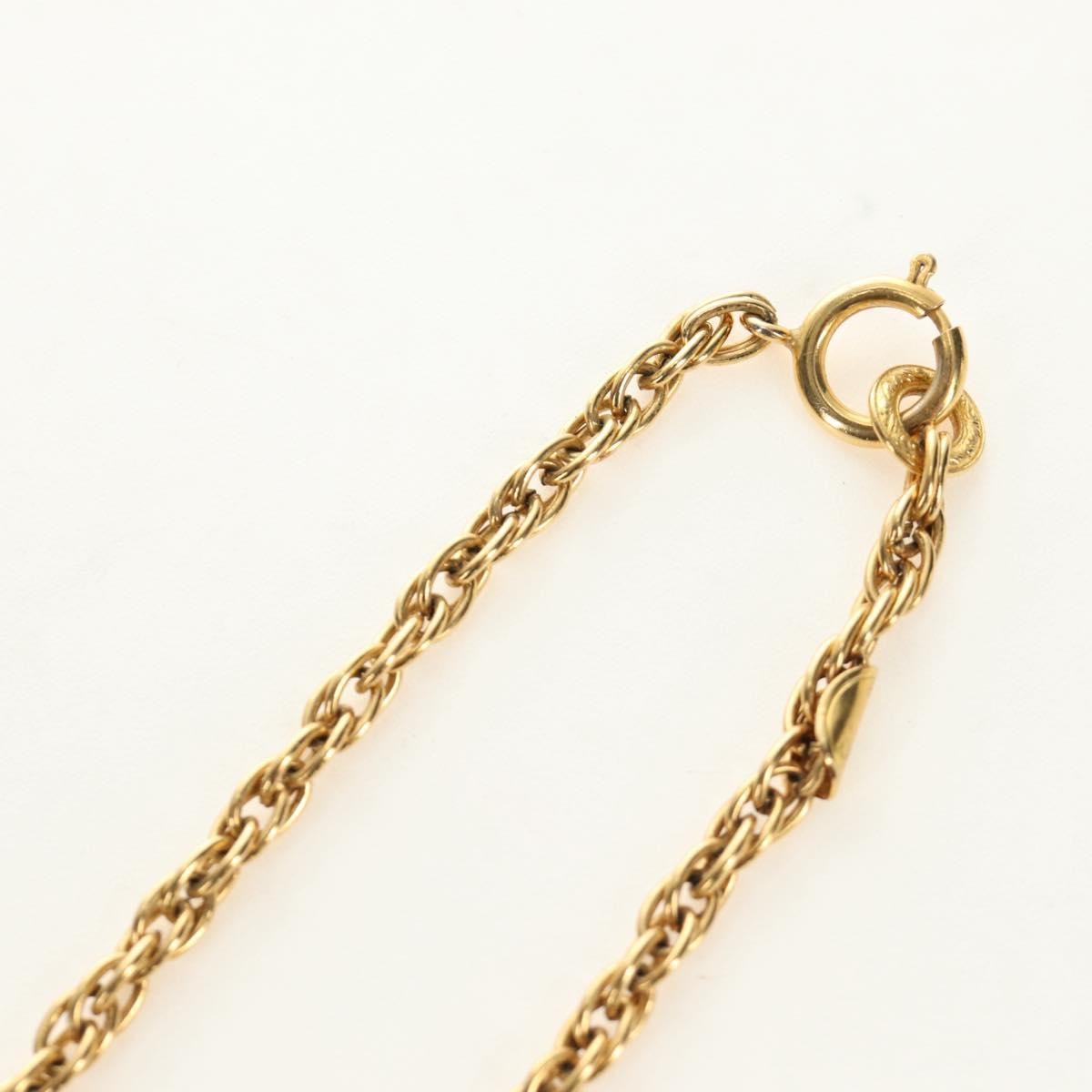 Chanel Cc Pendant Metal With Crystals Gold Metal Necklace Jewelry (Pre-Owned)