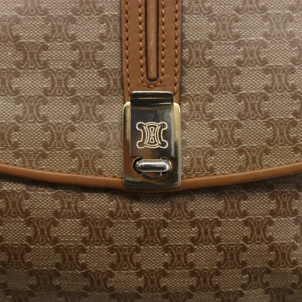 Celine Vintage Macadam Canvas And Leather Beige Canvas Shoulder Bag Bag (Pre-Owned)