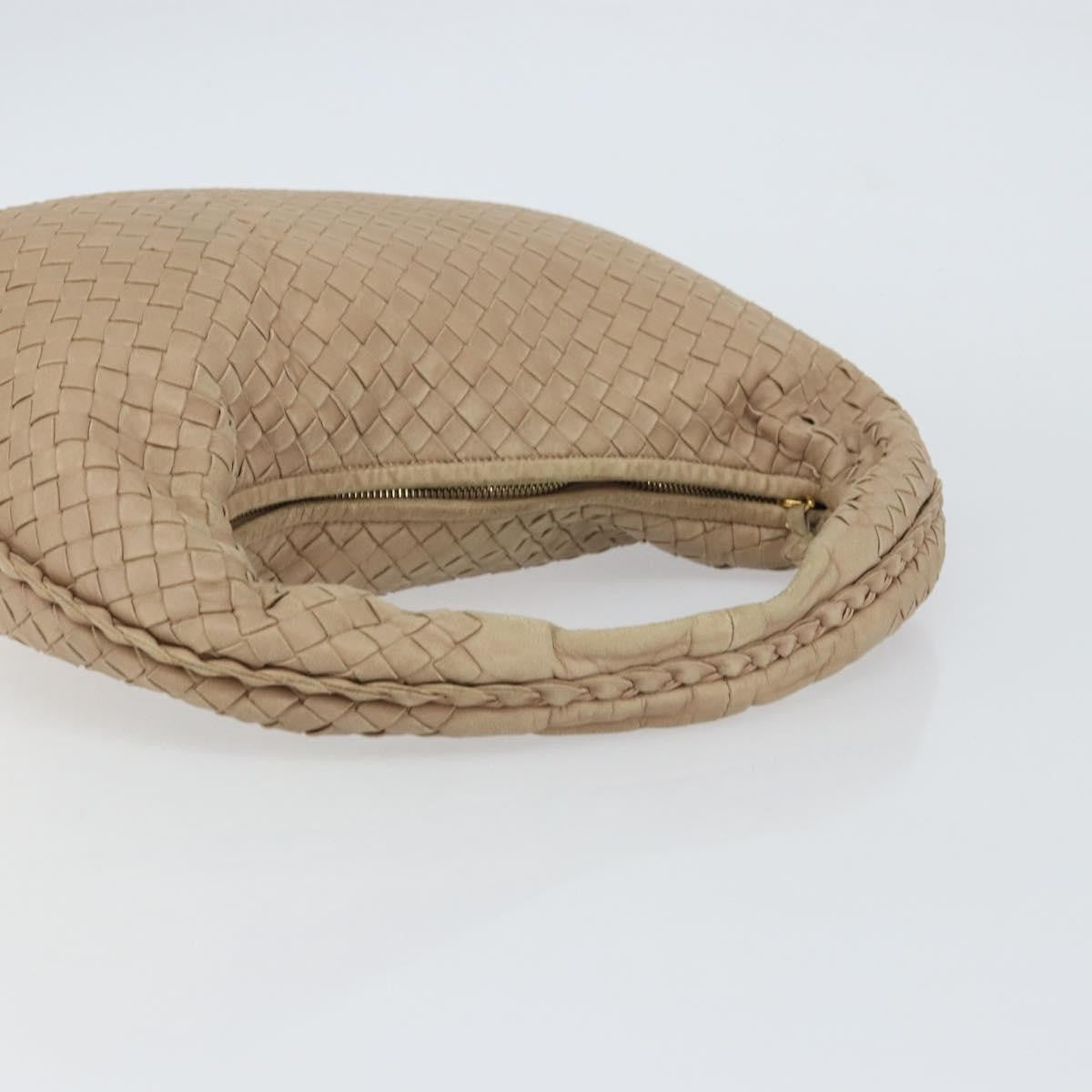 Bottega Veneta Veneta Hobo Intrecciato Nappa Beige Leather Shoulder Bag Bag (Pre-Owned)