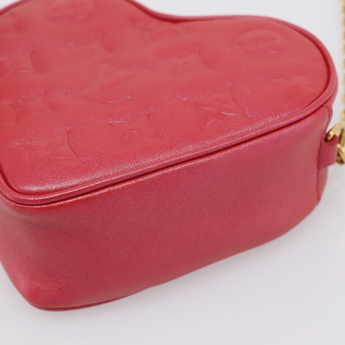 Louis Vuitton Coeur Heart On Chain Monogram Embossed Lambskin Red Leather Clutche & Pouche Bag (Pre-Owned)