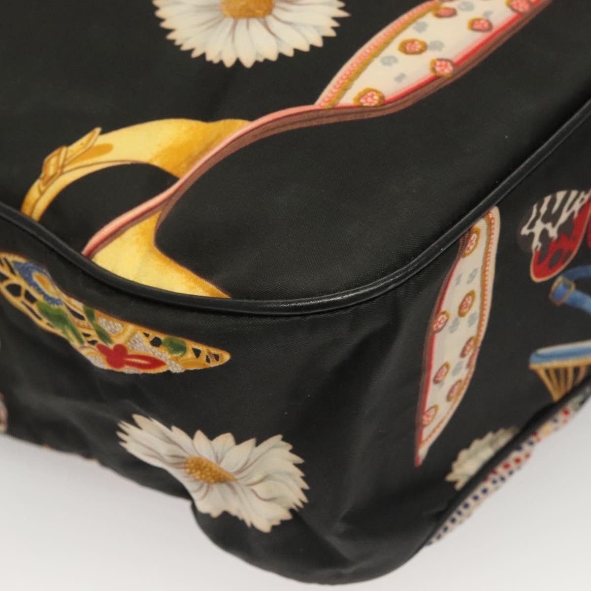 Salvatore Ferragamo Vintage Canvas Black Canvas Tote Bag Bag (Pre-Owned)