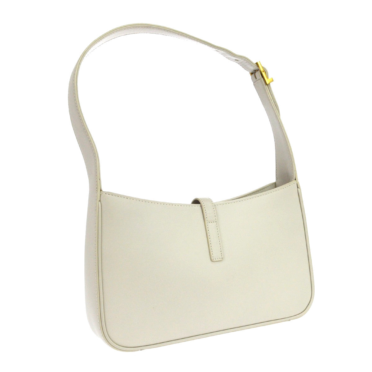 Saint Laurent Le 5 A 7 Hobo Leather White Leather Shoulder Bag Bag (Pre-Owned)