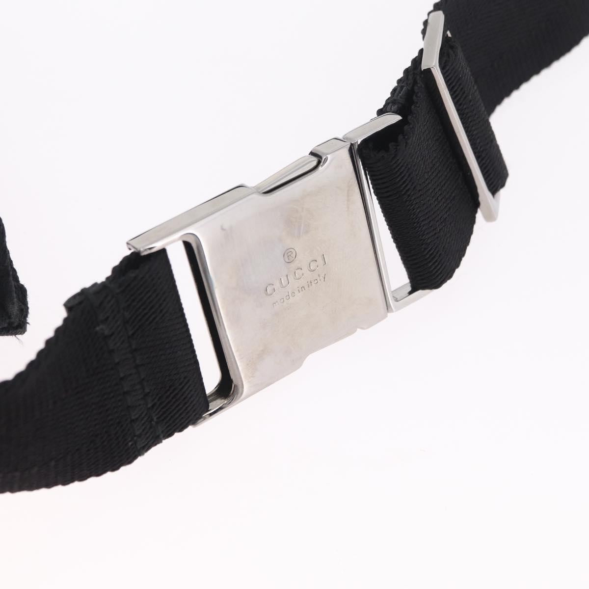 Gucci Vintage Double Web Belt Canvas Black Canvas Shoulder Bag Bag (Pre-Owned)