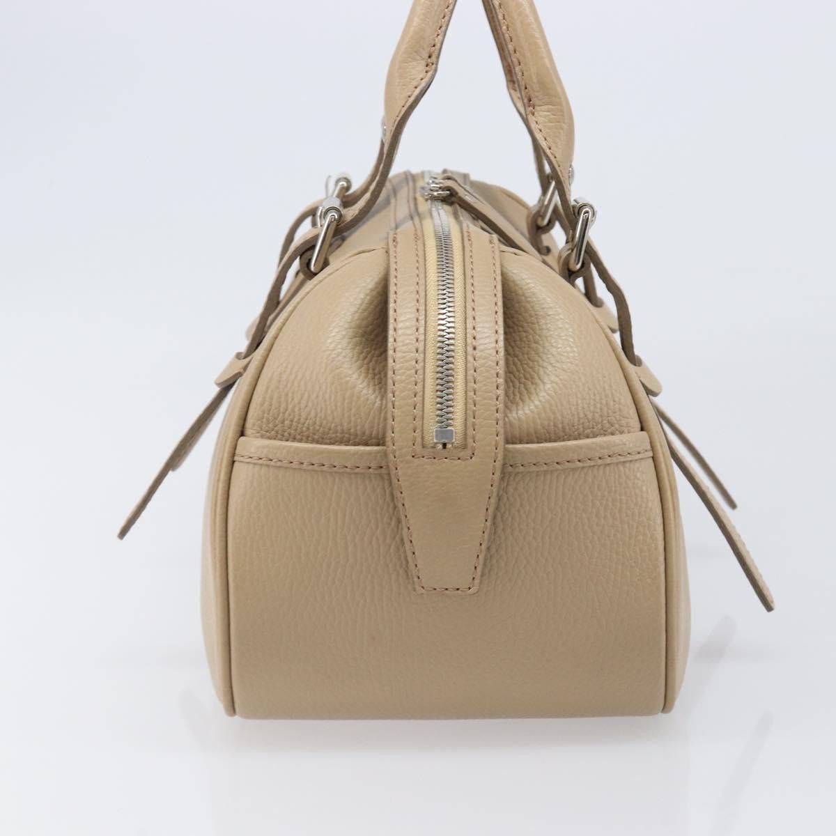 Burberry Belted Boston Leather Beige Leather Handbag (Pre-Owned)