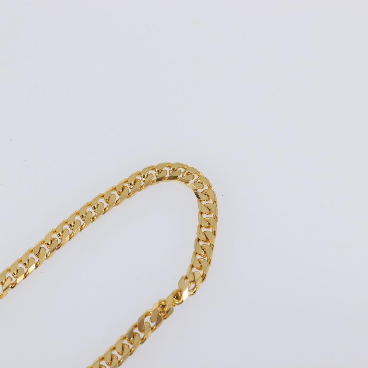 Celine Vintage Logo Circle Pendant Metal Gold Metal Necklace Jewelry (Pre-Owned)