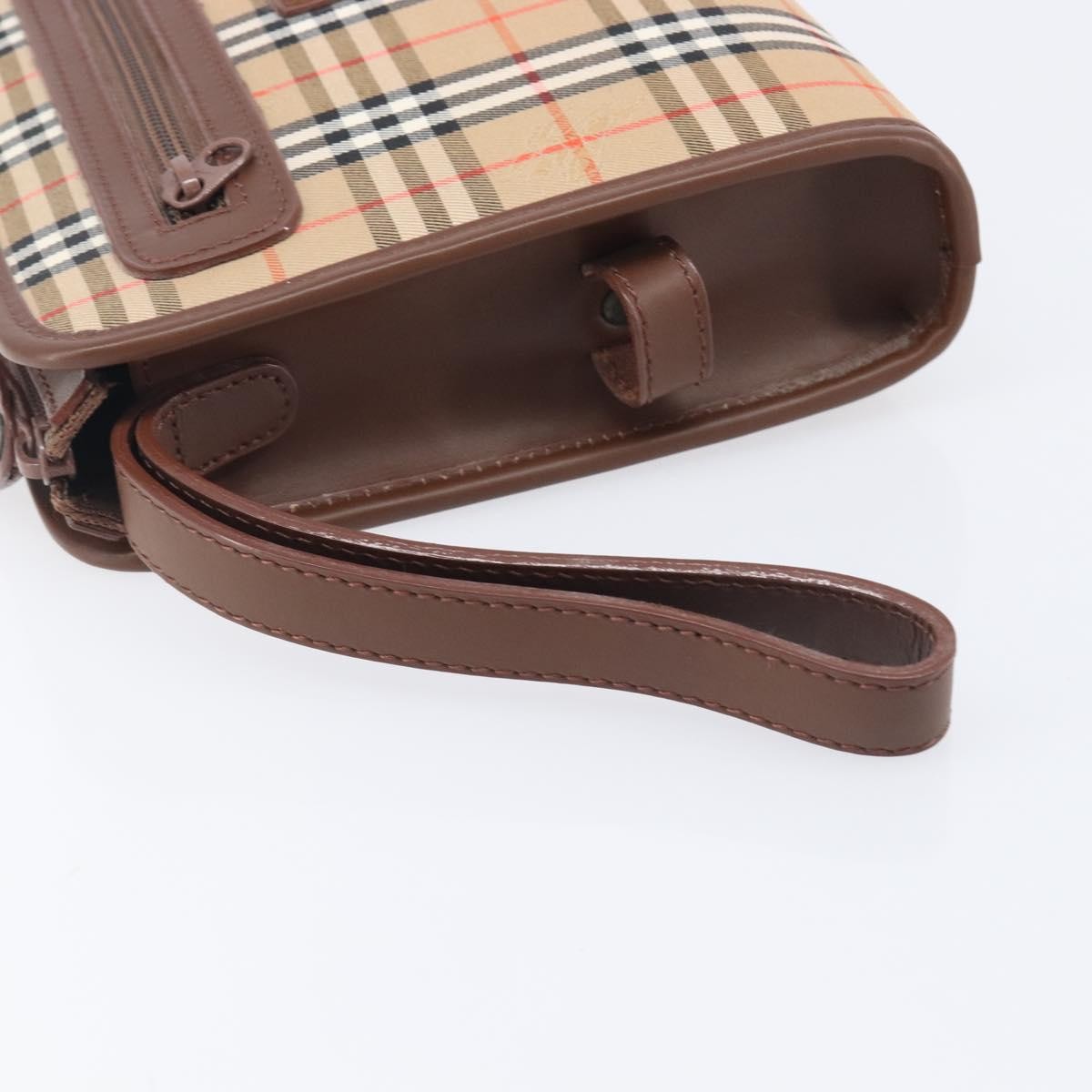 Burberry Nova Check Pochette Canvas Beige Canvas Clutche & Pouche Bag (Pre-Owned)