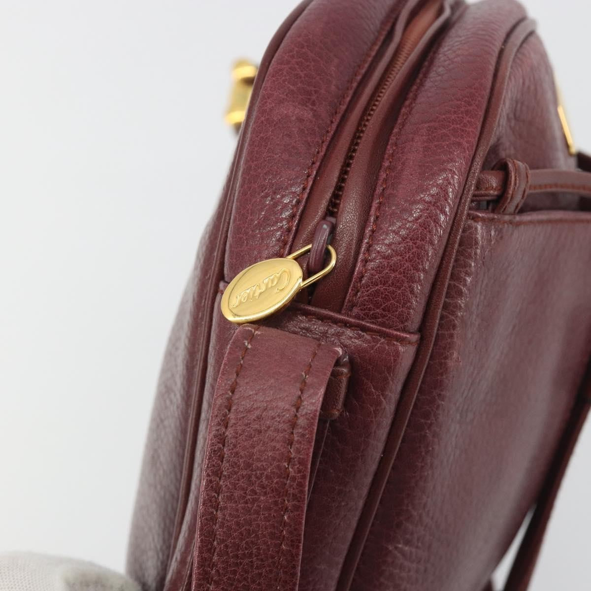 Cartier Tasseled Must De Cartier Leather Burgundy Leather Shoulder Bag Bag (Pre-Owned)