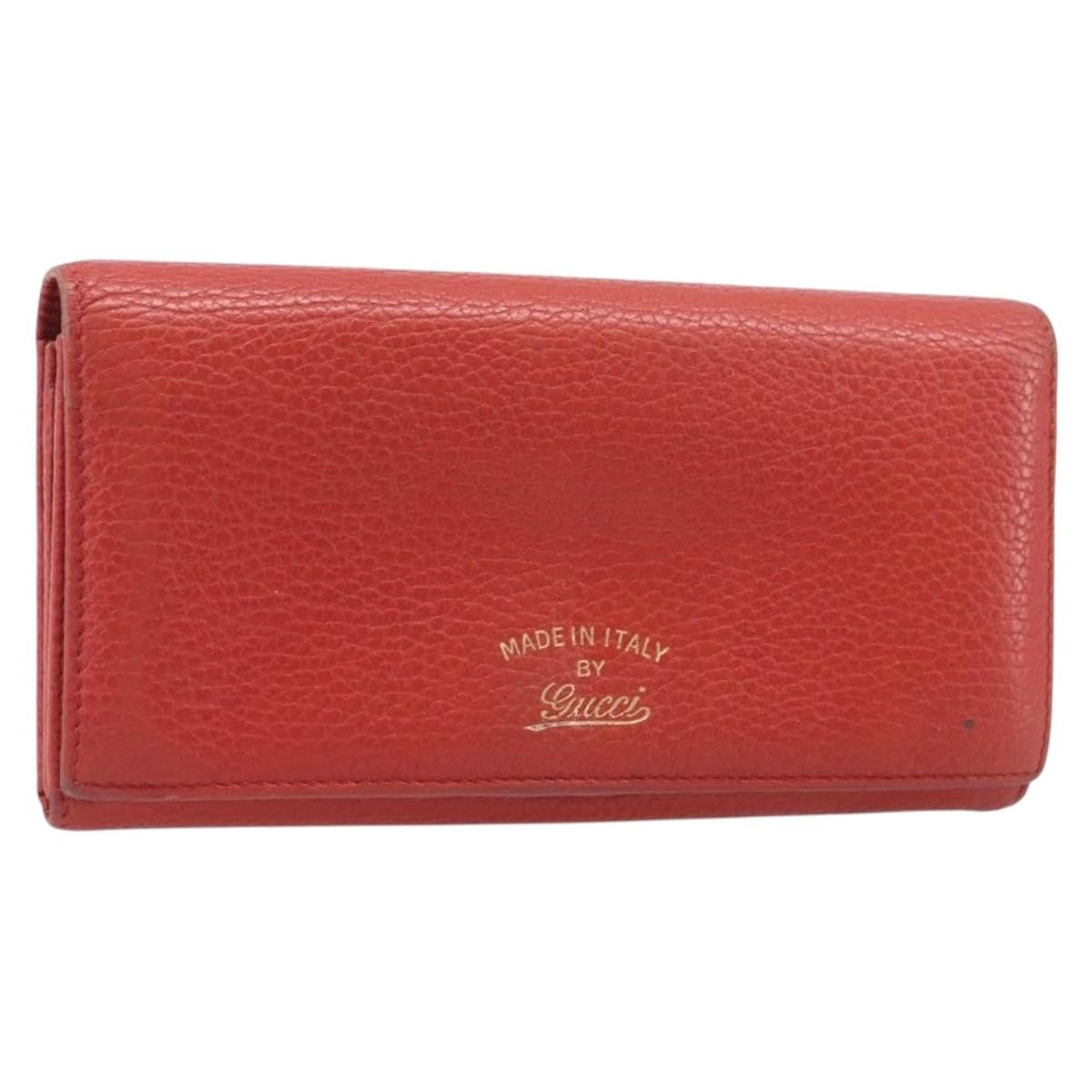 Gucci Swing Wallet On Strap Leather Red Leather Crossbody Bag Bag (Pre-Owned)