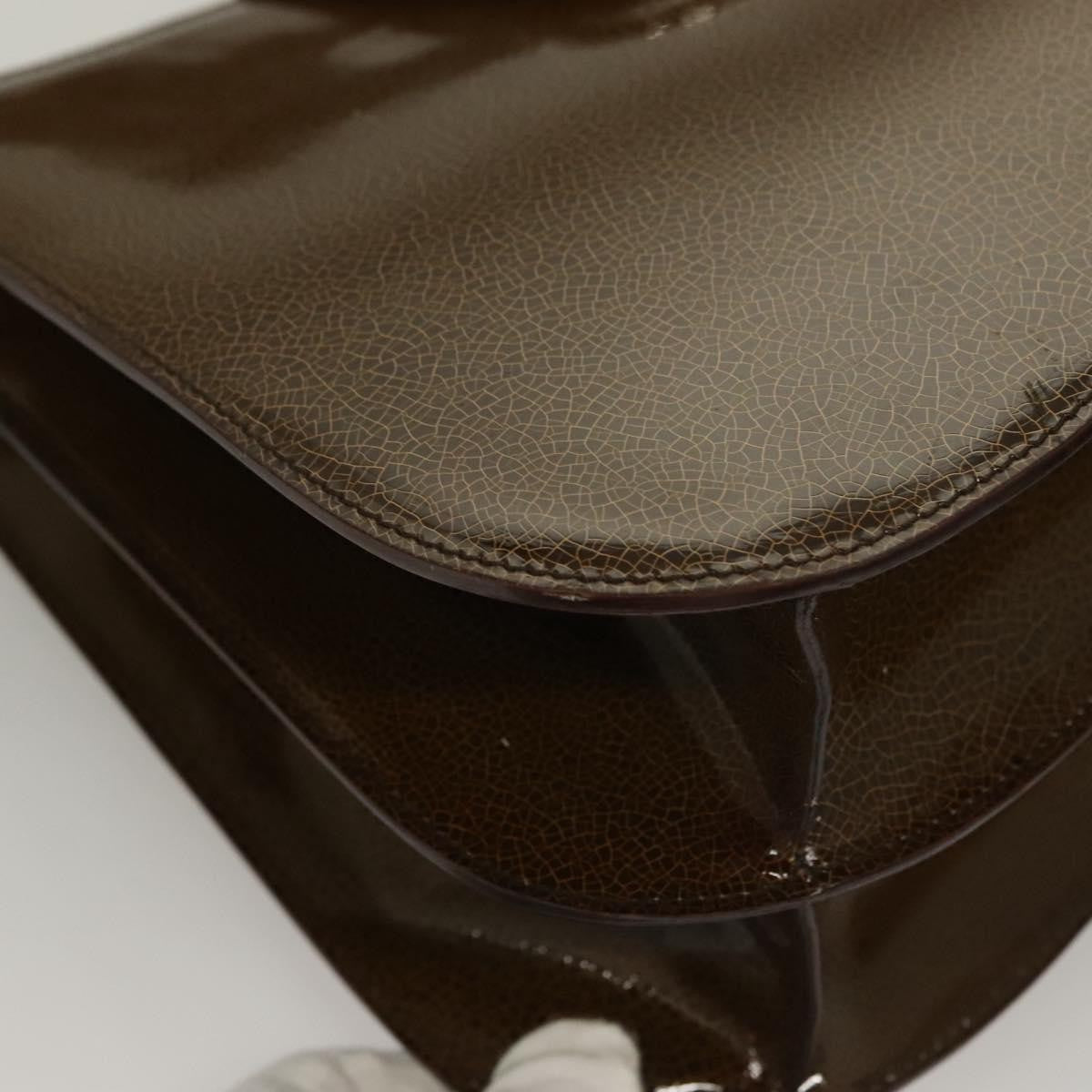 Celine Shoulder Leather Khaki Patent_Leather Shoulder Bag Bag (Pre-Owned)
