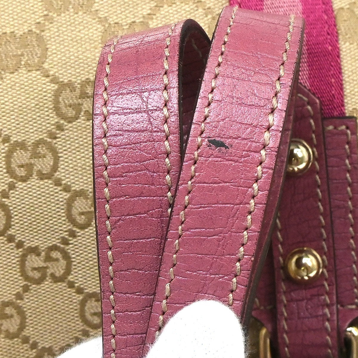 Gucci Tote Gg Canvas And Leather Beige Canvas Tote Bag Bag (Pre-Owned)