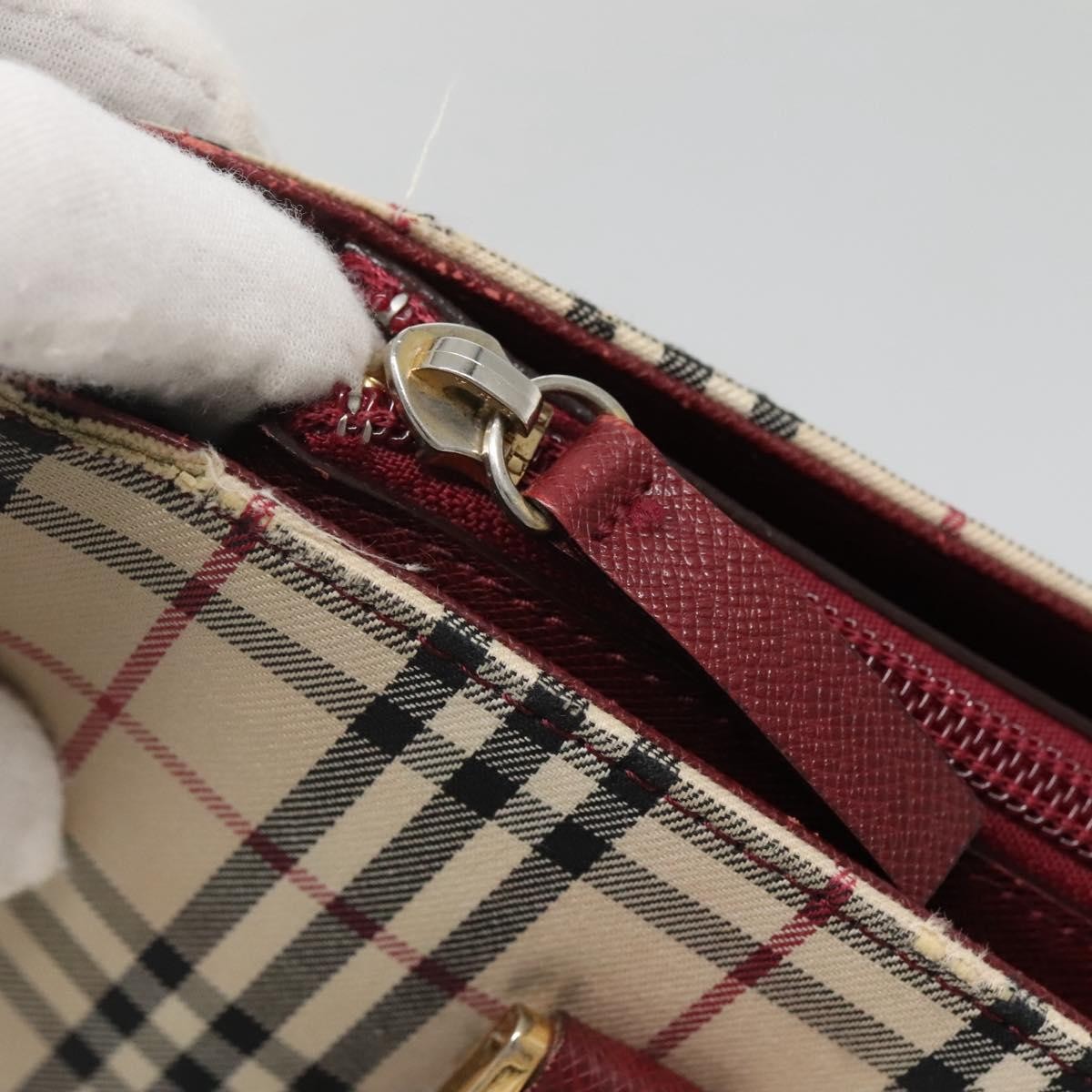 Burberry Nova Check Tote Canvas And Leather Beige Canvas Tote Bag Bag (Pre-Owned)