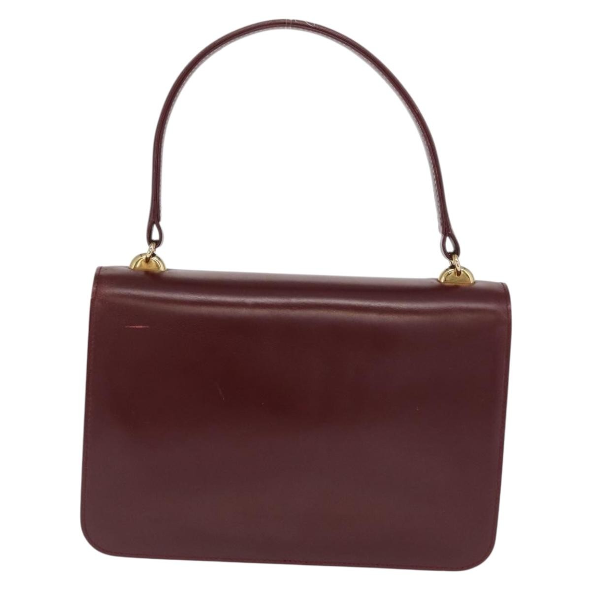 Gucci Vintage Leather Burgundy Leather Handbag (Pre-Owned)