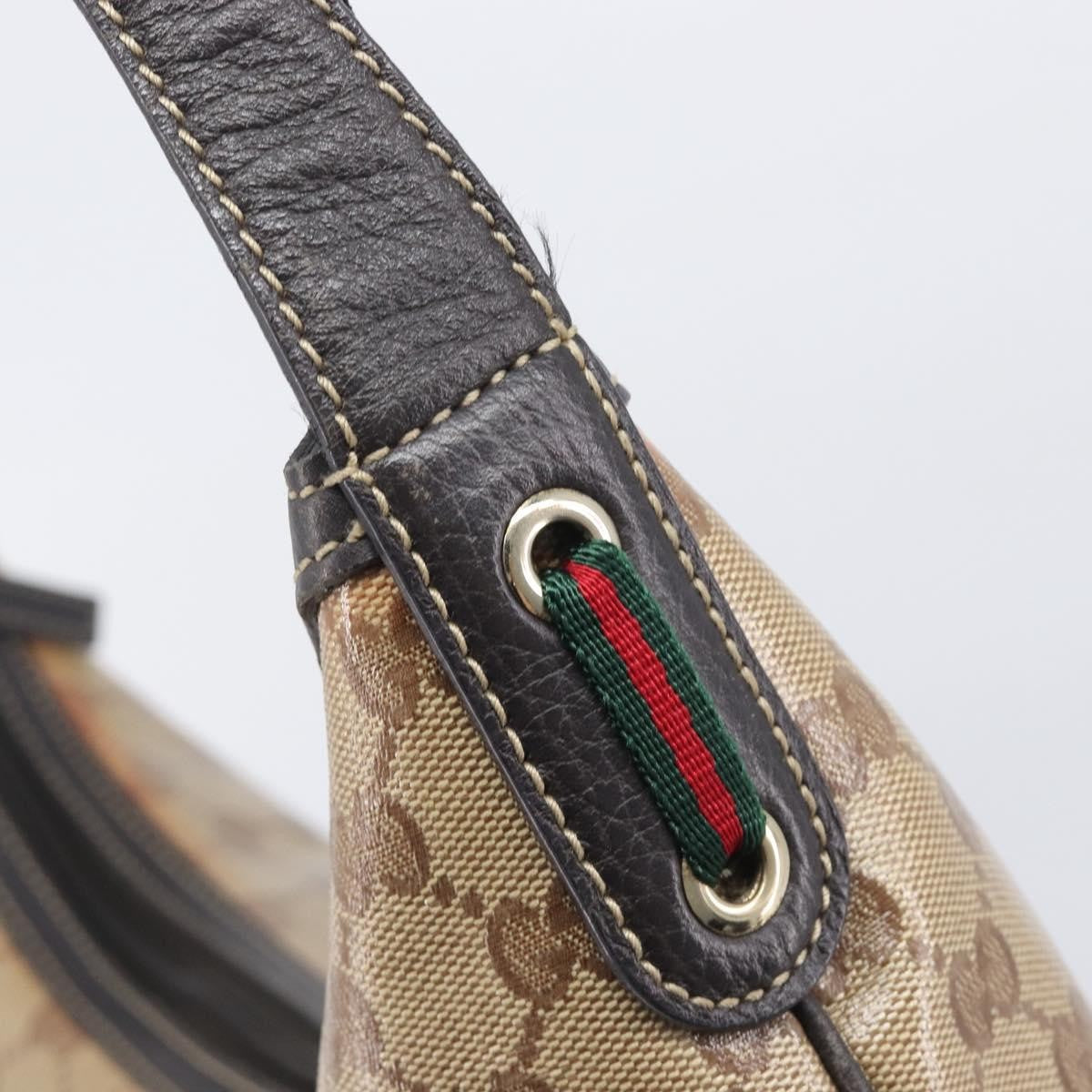 Gucci Nice Hobo Patent Canvas Beige Canvas Shoulder Bag Bag (Pre-Owned)