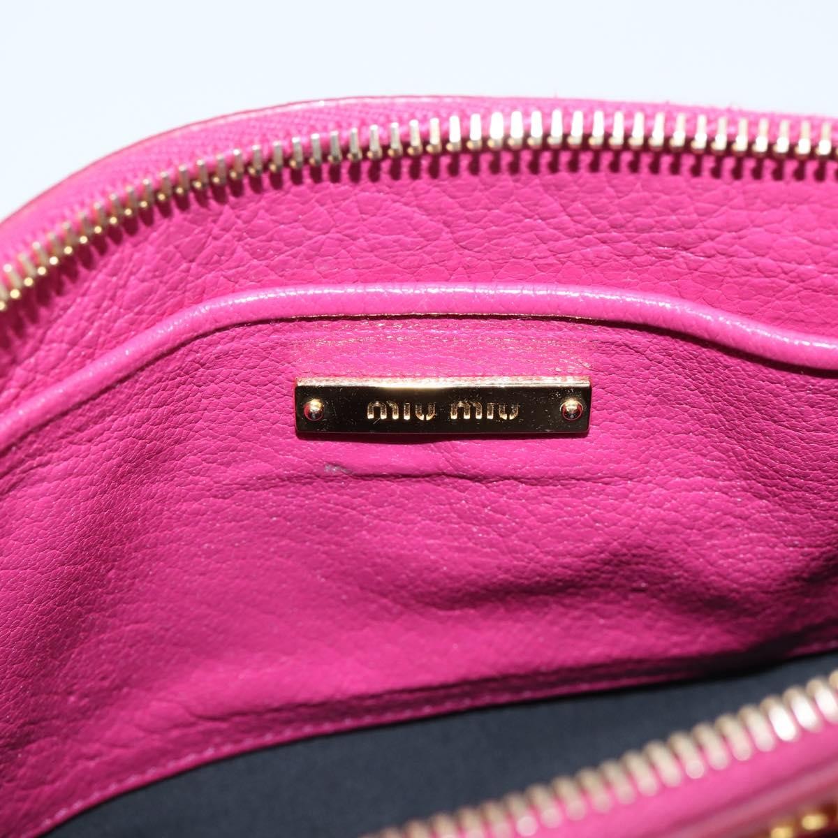 Miu Miu Madras Double Zip Leather Pink Leather Crossbody Bag Bag (Pre-Owned)