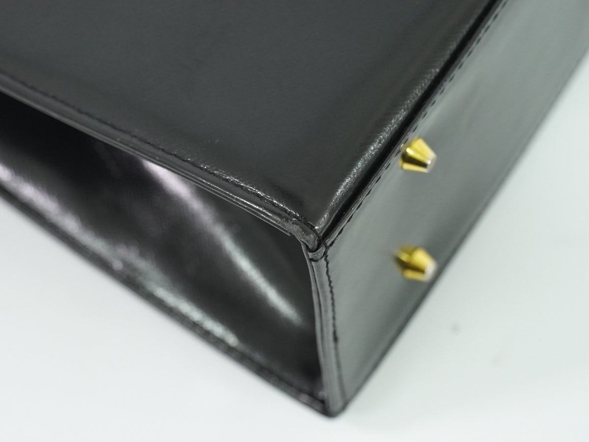 Saint Laurent Vintage Leather Black Leather Handbag (Pre-Owned)