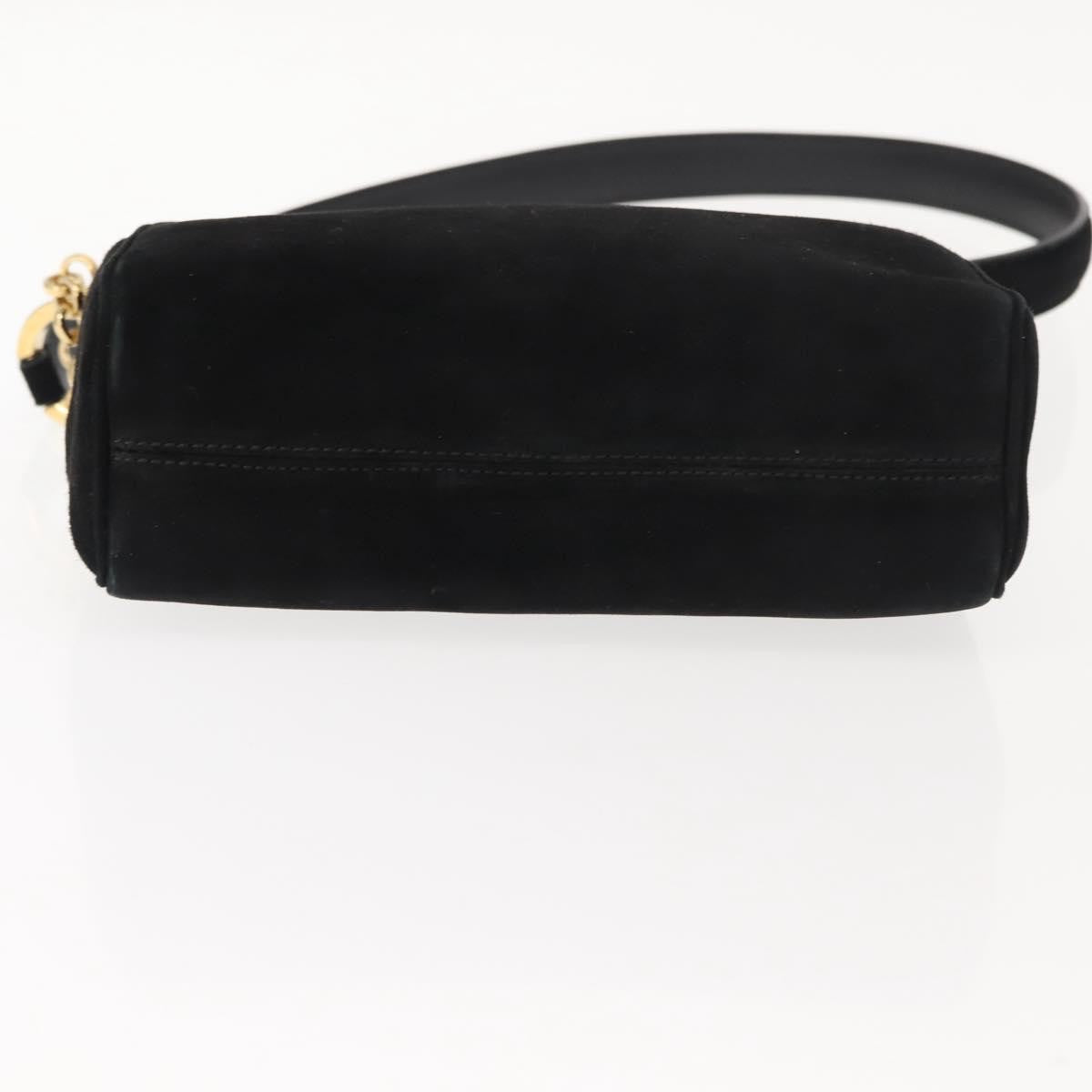 Salvatore Ferragamo Gancini Suede Black Suede Shoulder Bag Bag (Pre-Owned)