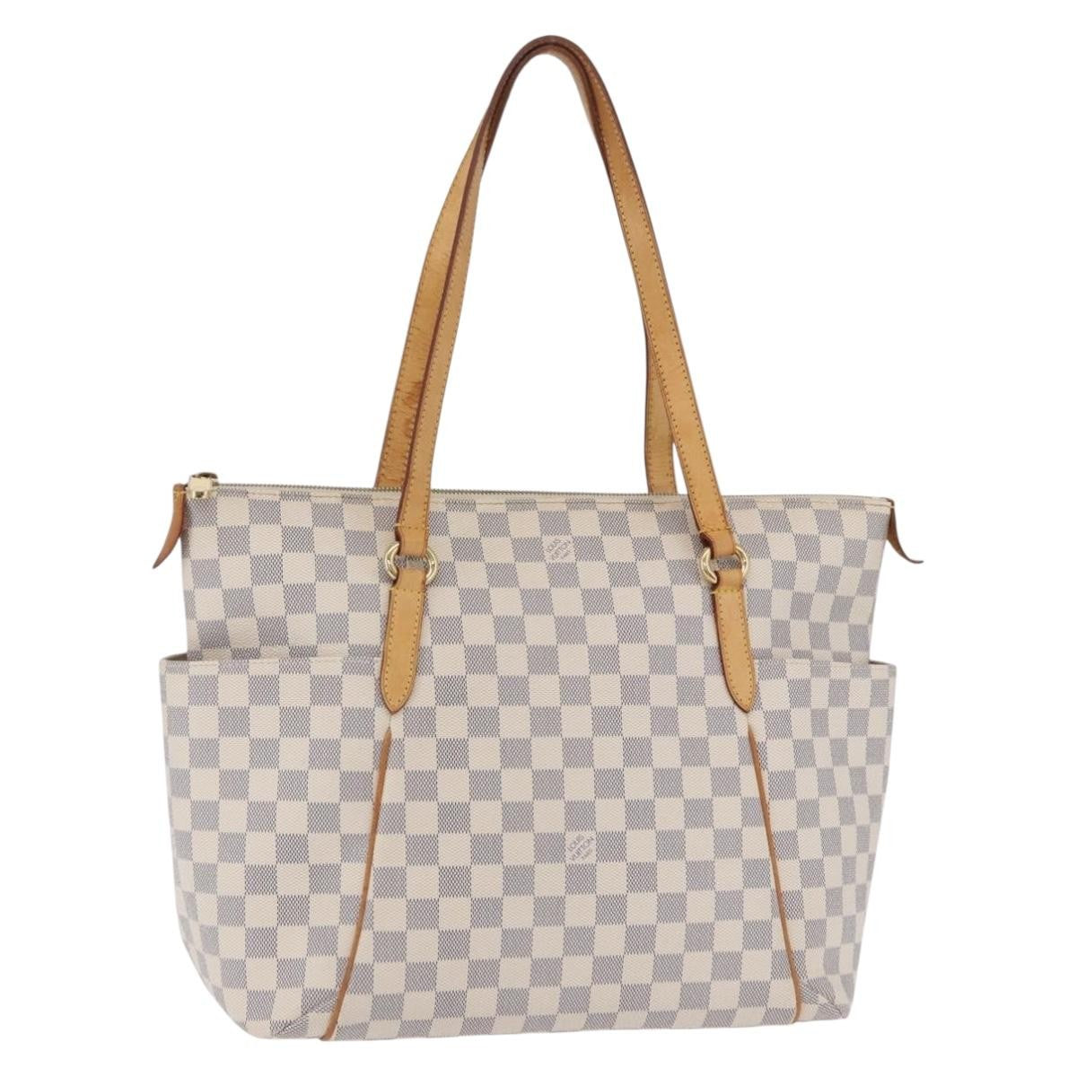 Louis Vuitton Totally Damier Azur Beige Canvas Shoulder Bag Bag (Pre-Owned)