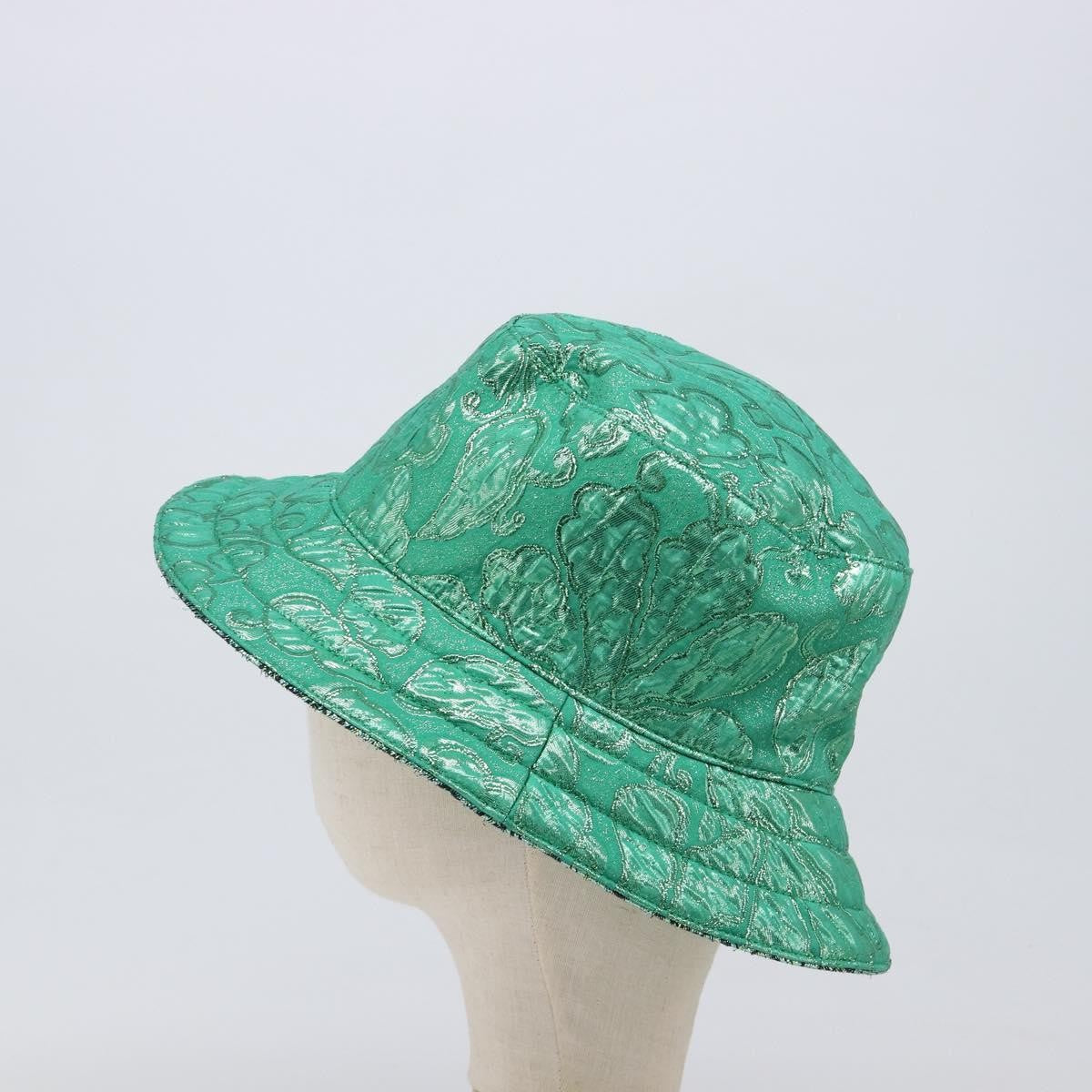 Gucci Reversible Bucket Hat Multicolor Gg Canvas Green Cotton Head Accessory Accessory (Pre-Owned)