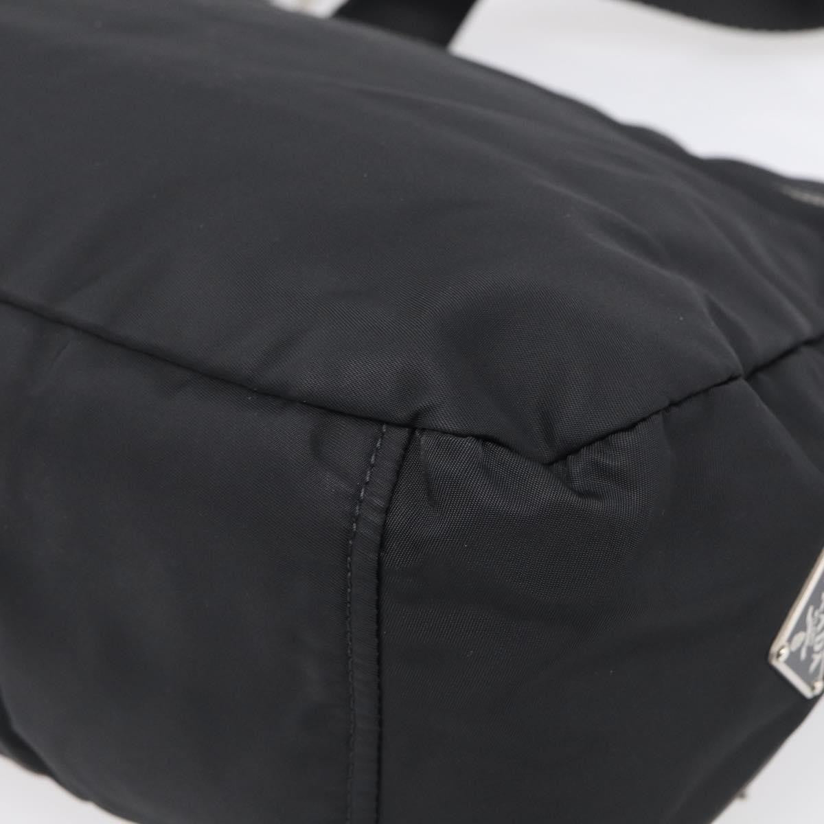 Prada Double Pocket Messenger Tessuto Black Nylon Handbag (Pre-Owned)