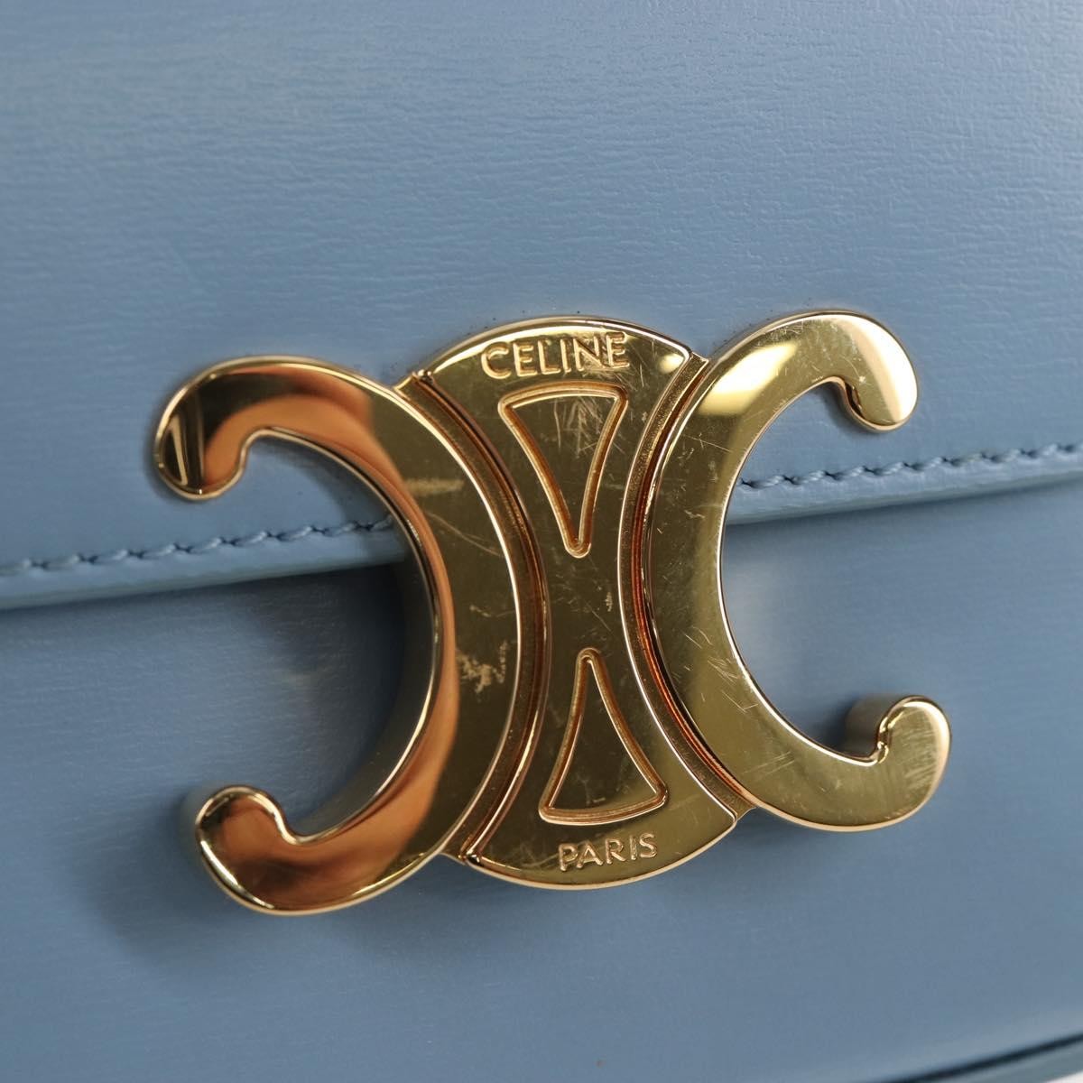 Celine Claude Leather Blue Leather Shoulder Bag Bag (Pre-Owned)