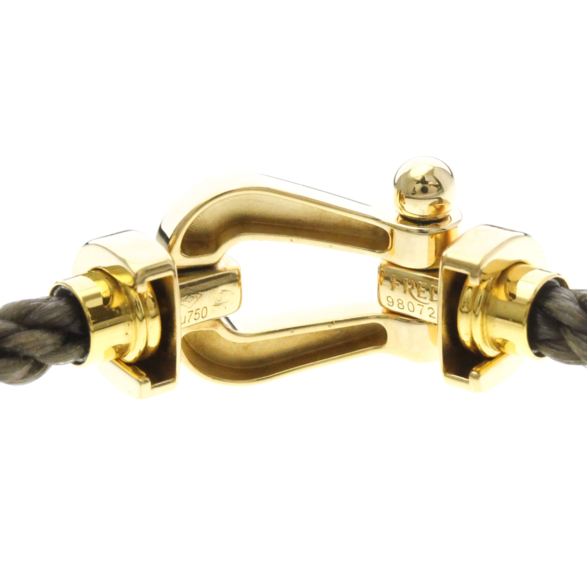 Fred Paris Force 10 Woven Cord And Stainless Steel With 18K Yellow Gold Gold Yellow_Gold Bracelet Jewelry (Pre-Owned)