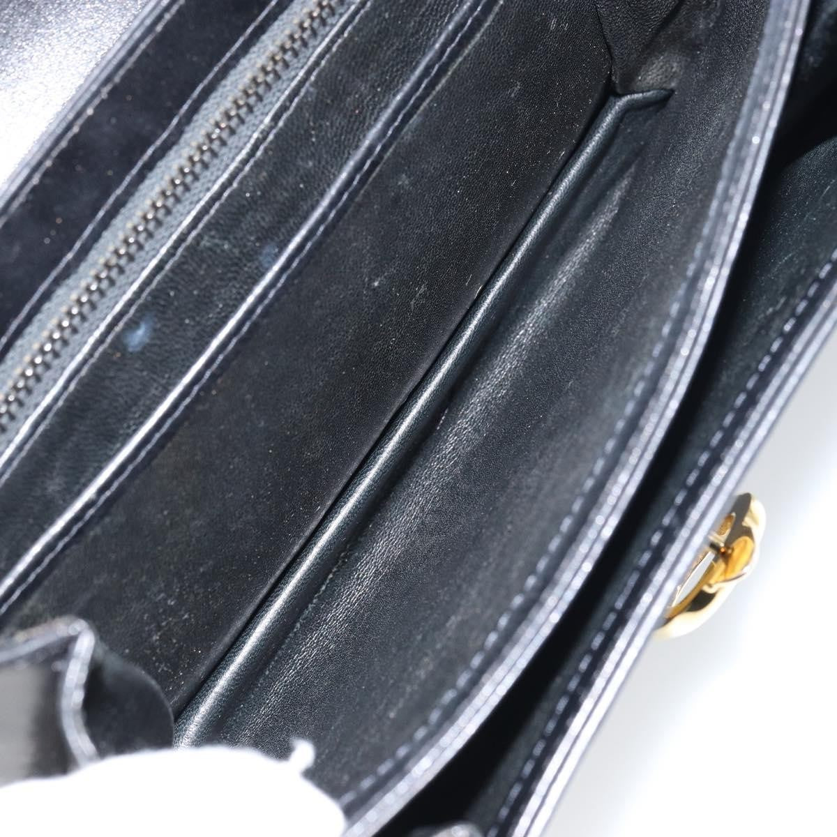 Celine Horse Carriage Leather Black Leather Shoulder Bag Bag (Pre-Owned)