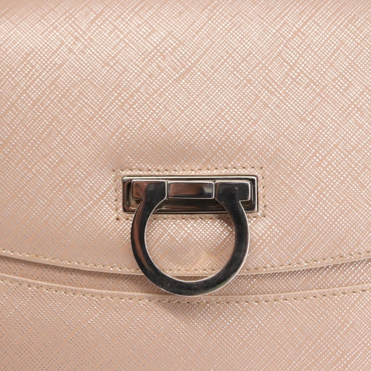 Salvatore Ferragamo Gancini Leather Pink Leather Shoulder Bag Bag (Pre-Owned)