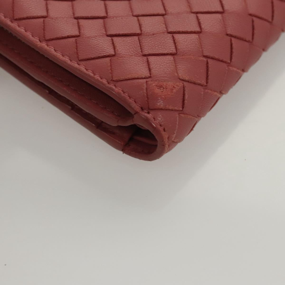 Bottega Veneta Bifold Coin Pocket Card Holder Intrecciato Nappa Pink Leather Wallets Accessory (Pre-Owned)