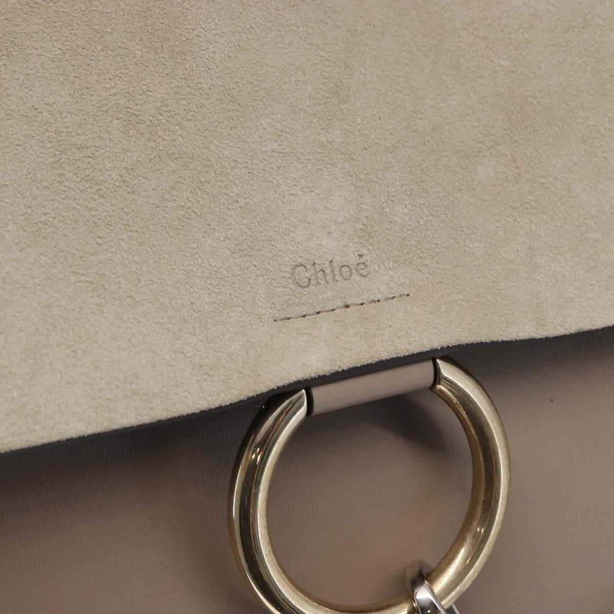 Chloe Faye Leather And Suede Beige Suede Shoulder Bag Bag (Pre-Owned)