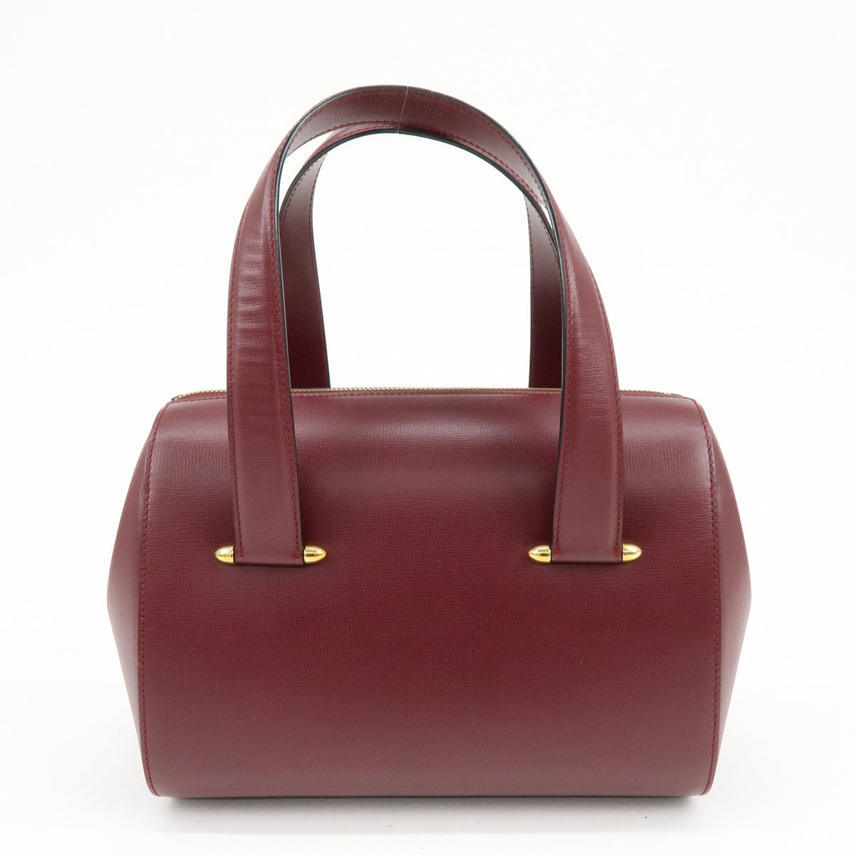 Cartier Must De Cartier Boston Leather Burgundy Leather Travel Bag Bag (Pre-Owned)