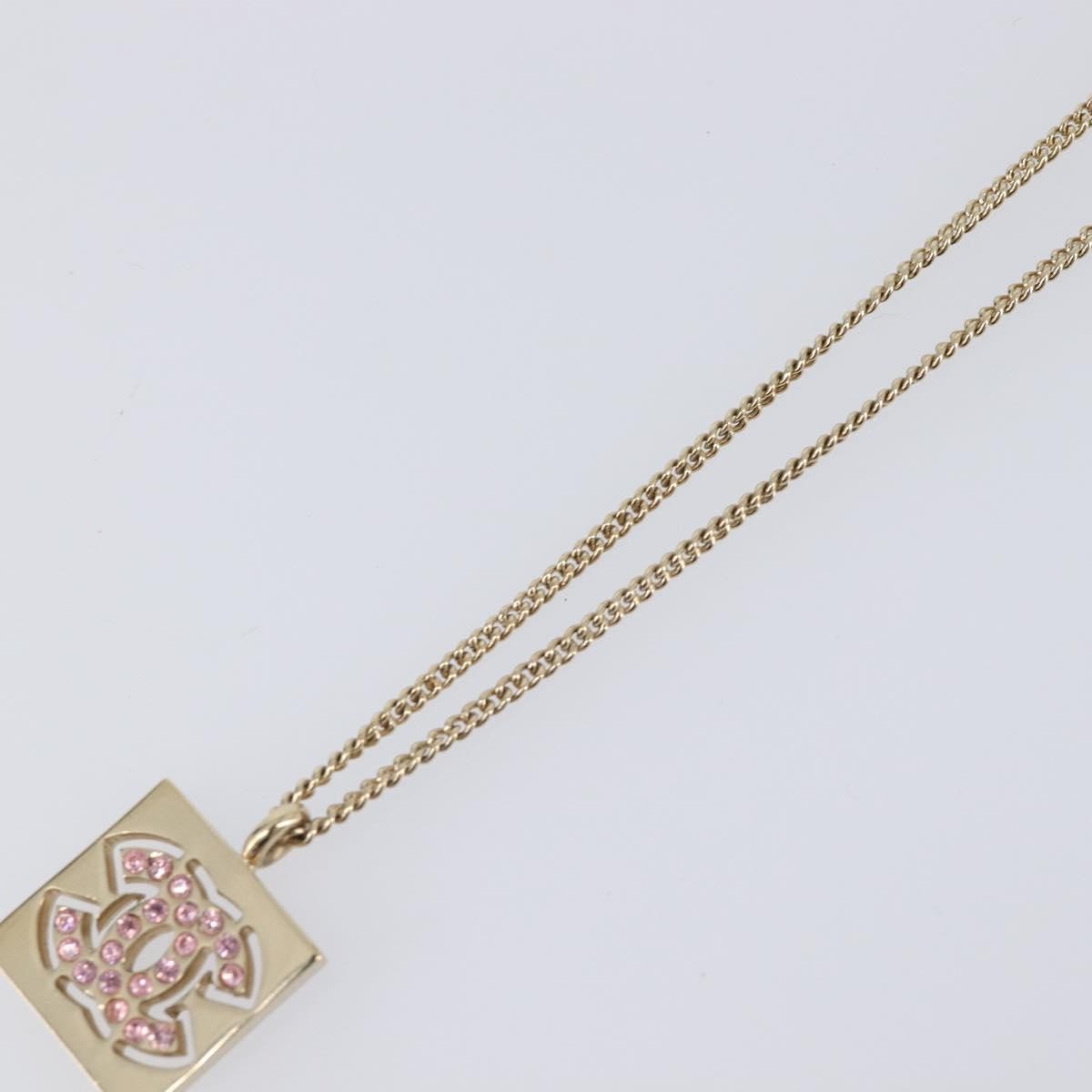 Chanel Square Cc Pendant Metal Gold Metal Necklace Jewelry (Pre-Owned)