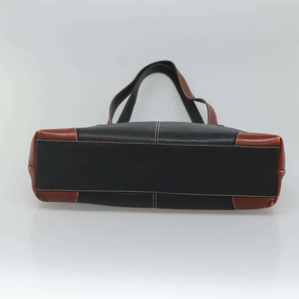 Bally Vintage Leather Black Leather Handbag (Pre-Owned)