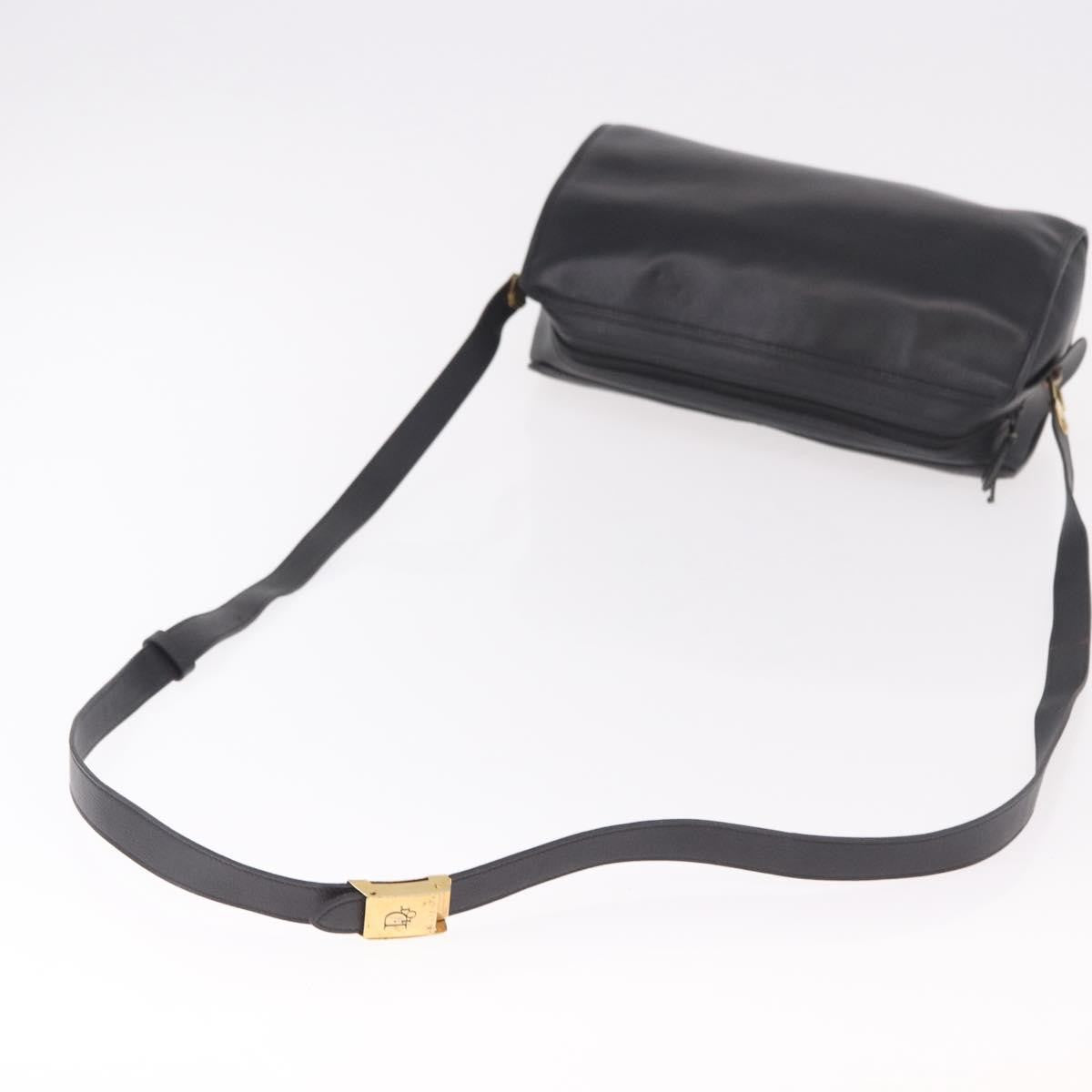 Christian Dior Vintage Leather Black Leather Shoulder Bag Bag (Pre-Owned)