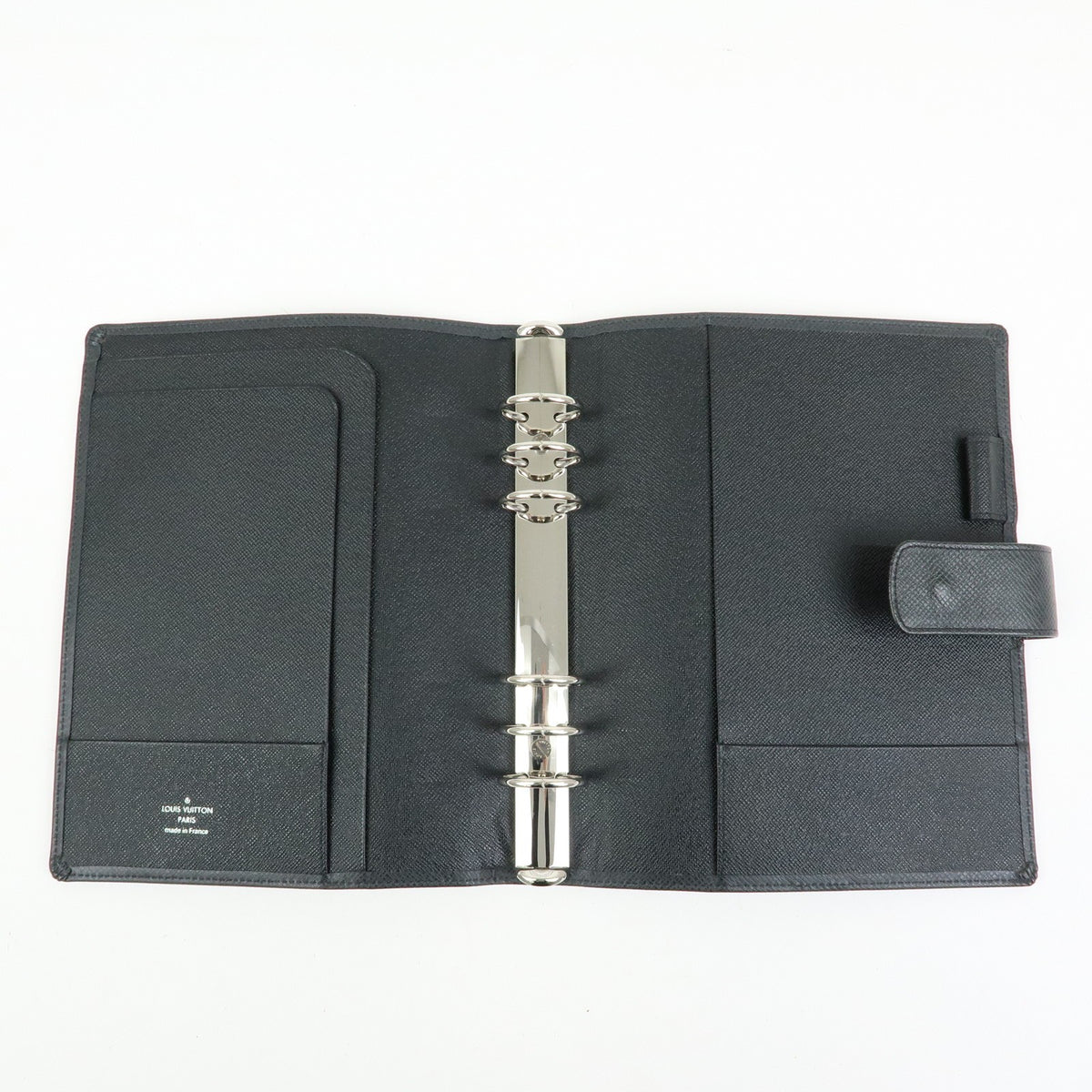 Louis Vuitton Ring Agenda Cover Taiga Leather Gray Leather Briefcase Bag (Pre-Owned)