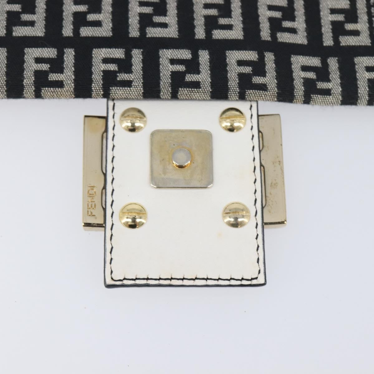 Fendi Vintage Flap Zucchino Canvas Black Canvas Crossbody Bag Bag (Pre-Owned)