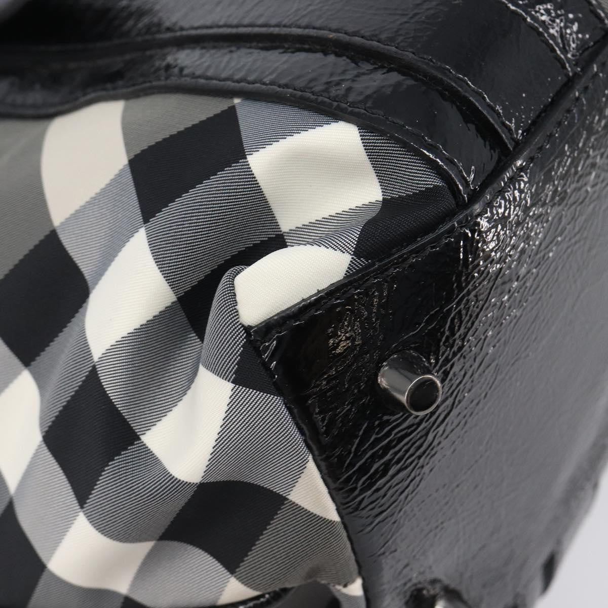 Burberry Nova Check Tote Canvas Check Pattern Black Nylon Handbag (Pre-Owned)