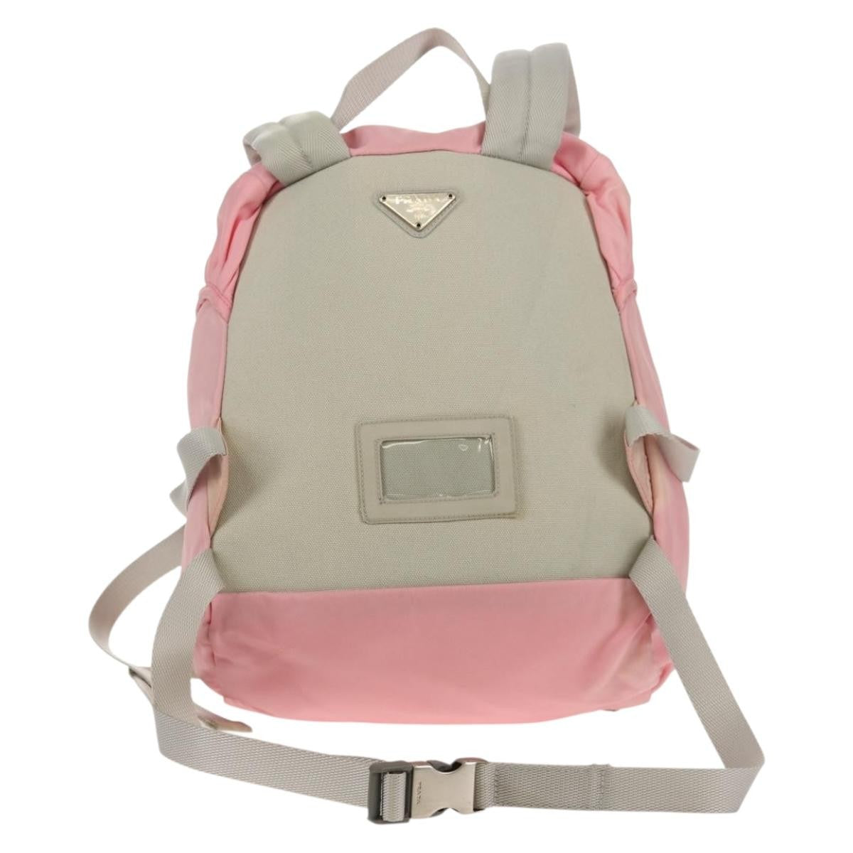 Prada Double Buckle Tessuto Pink Nylon Backpack Bag (Pre-Owned)