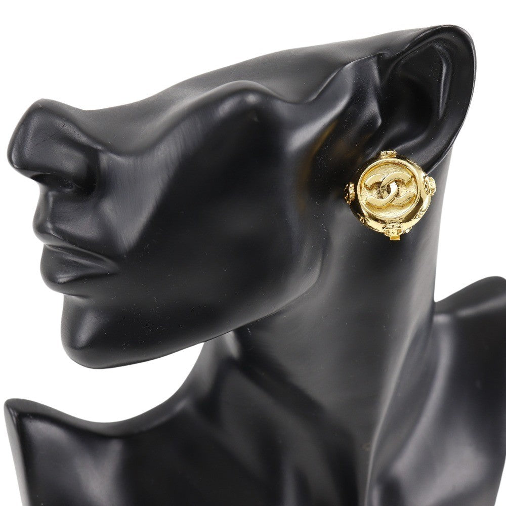 Chanel Vintage Cc Clip-On Metal Gold Gold_Plated Earrings Jewelry (Pre-Owned)