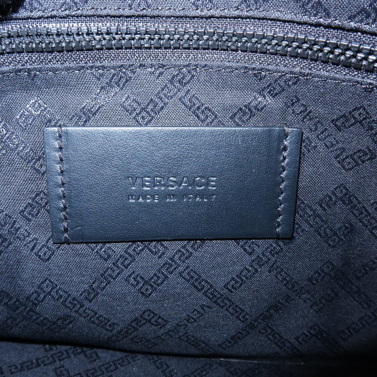 Versace Wristlet Printed Leather Black Leather Clutche & Pouche Bag (Pre-Owned)