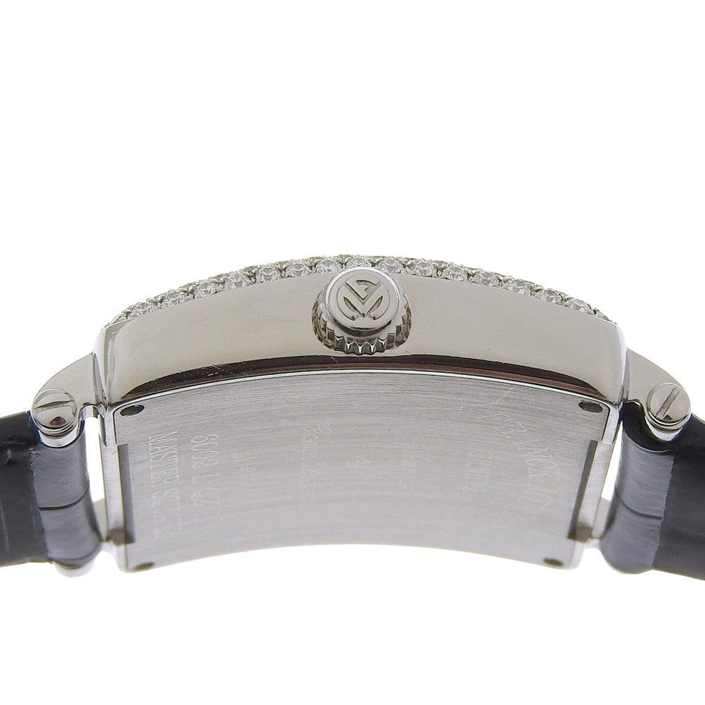 Franck Muller Master Square Quartz Stainless Steel And Alligator With Diamond Bezel And Lugs Watch (Pre-Owned)