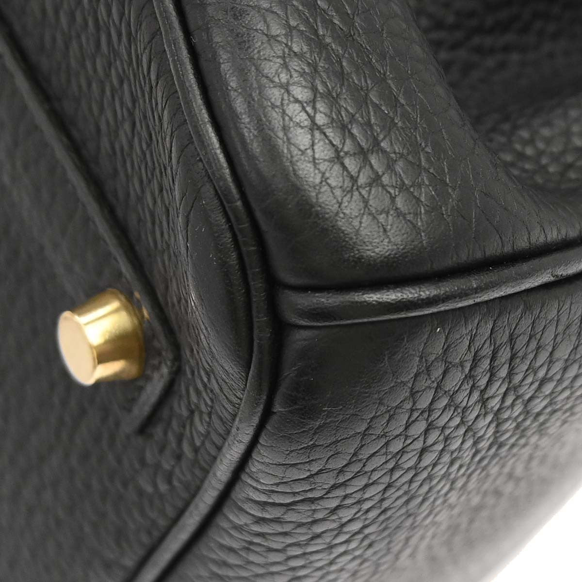 Hermes Birkin Taurillon Clemence Black Leather Handbag (Pre-Owned)